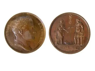 Medalie dedicată întrevederii dintre Napoleon și Francisc II — تصویر رکورد یوروپیانا