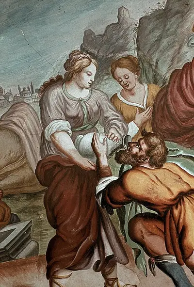 Die Begegnung Eliesers und Rebekkas am Brunnen — تصویر رکورد یوروپیانا