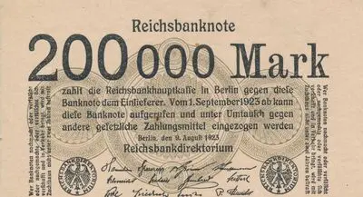 Zahlungsmittel / Reichsbanknote / 200.000 Mark — تصویر رکورد یوروپیانا