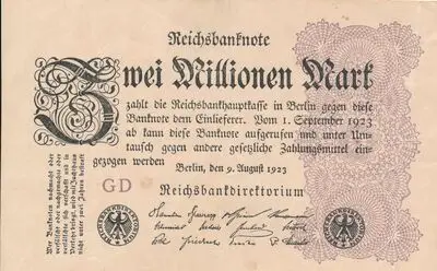 Zahlungsmittel / Reichsbanknote / Zwei Millionen Mark — تصویر رکورد یوروپیانا