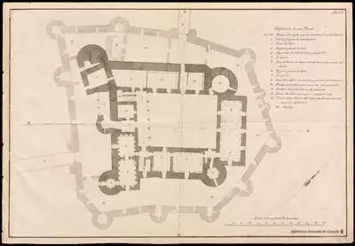 [Proyectos para el Real Archivo de Simancas].. Planta del piso bajo [Material gráfico] — تصویر رکورد یوروپیانا