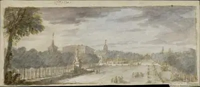[El Paseo del Prado y el Paseo de Recoletos desde la Fuente de las Cuatro Estaciones] [Material gráfico] — تصویر رکورد یوروپیانا