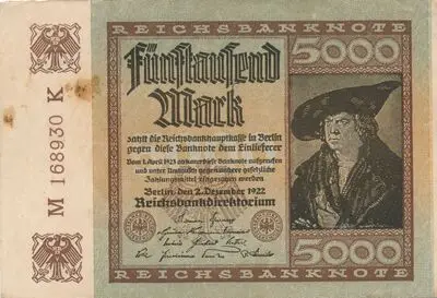 Zahlungsmittel / Reichsbanknote / Fünftausend Mark — تصویر رکورد یوروپیانا