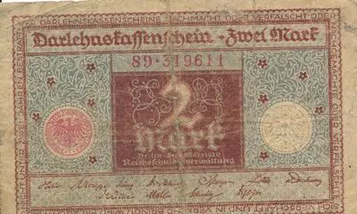 Zahlungsmittel / Darlehnskassenschein / Zwei Mark — تصویر رکورد یوروپیانا