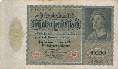 Zahlungsmittel / Reichsbanknote / Zehntausend Mark — تصویر رکورد یوروپیانا