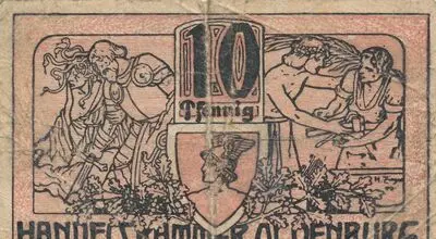 Zahlungsmittel / Handelskammer Oldenburg / 10 Pfennig — تصویر رکورد یوروپیانا