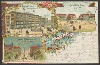 Ansichtskarte "Heinrich Jordan" Geschäftshaus, Hallesches Tor und Belle-Alliance-Platz [2/2] — تصویر رکورد یوروپیانا