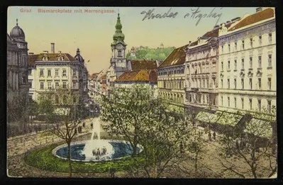 Graz. Bismarckplatz mit Herrengasse — تصویر رکورد یوروپیانا