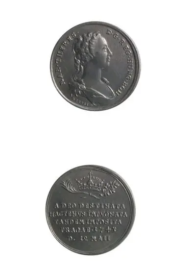 Medalie dedicată încoronării Mariei Teresia ca regină a Boemiei — تصویر رکورد یوروپیانا