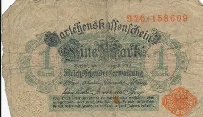 Zahlungsmittel / Darlehnskassenschein / Eine Mark — تصویر رکورد یوروپیانا