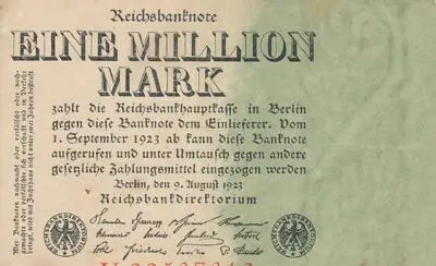 Zahlungsmittel / Reichsbanknote / Eine Million Mark — تصویر رکورد یوروپیانا