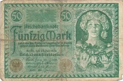Zahlungsmittel / Reichsbanknote / Fünfzig Mark — تصویر رکورد یوروپیانا