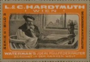 Werbeverschlussmarke für Waterman's Ideal Füllfederhalter von L. & C. Hardtmuth Wien. Serie II Bild 3 — تصویر رکورد یوروپیانا