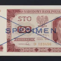 PLN 100 - SPECIMEN — تصویر رکورد یوروپیانا