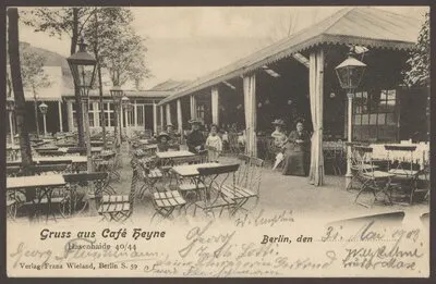 Ansichtskarte Café Heyne mit Pavillon, Hasenheide 40/44 — تصویر رکورد یوروپیانا