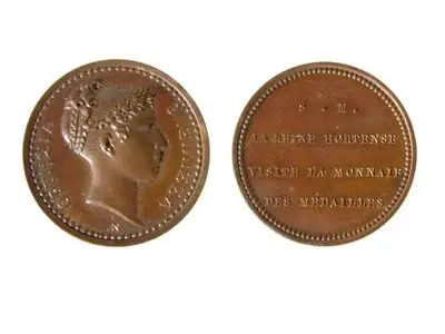 Medalie dedicată vizitei la Monetărie a reginei Hortensia — تصویر رکورد یوروپیانا