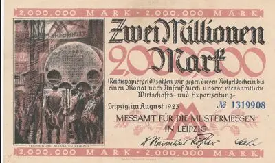 Zahlungsmittel / Notgeldschein / Zwei Millionen Mark — تصویر رکورد یوروپیانا