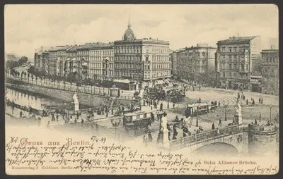 Ansichtskarte "Gruss aus Berlin, Belle Alliance Brücke" [1/2] — تصویر رکورد یوروپیانا