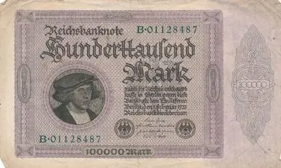 Zahlungsmittel / Reichsbanknote / Hunderttausend Mark — تصویر رکورد یوروپیانا