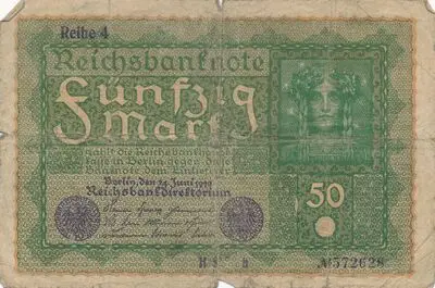 Zahlungsmittel / Reichsbanknote 50 Mark — تصویر رکورد یوروپیانا