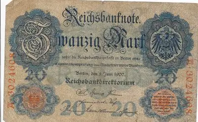 Zahlungsmittel / Reichsbanknote / Zwanzig Mark — تصویر رکورد یوروپیانا