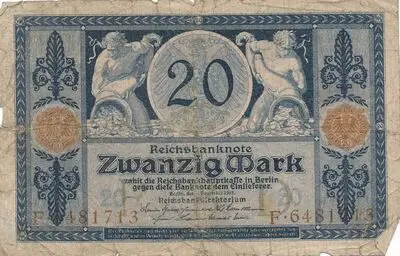 Zahlungsmittel / Reichsbanknote / Zwanzig Mark — تصویر رکورد یوروپیانا