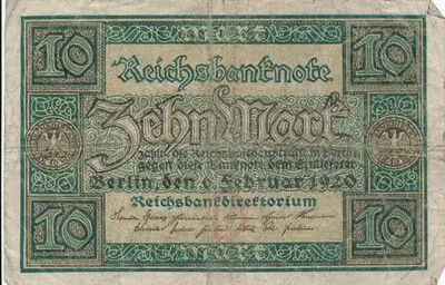 Zahlungsmittel / Reichsbanknote / Zehn Mark — تصویر رکورد یوروپیانا