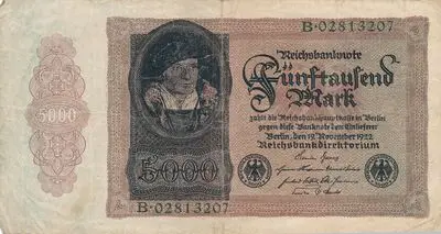 Zahlungsmittel / Reichsbanknote / Fünftausend Mark — تصویر رکورد یوروپیانا