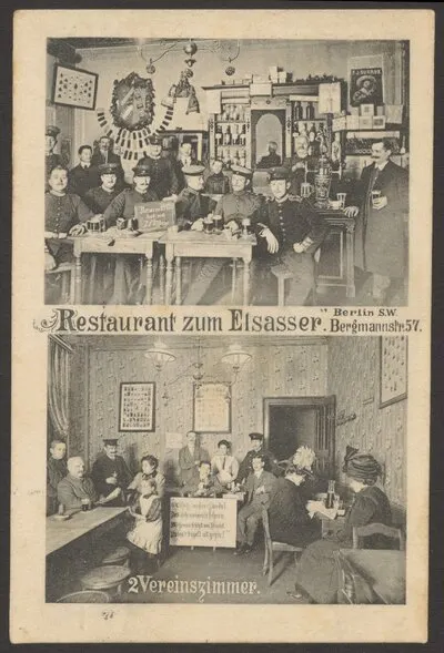 Ansichtskarte Vereinszimmer im Restaurant "Zum Elsasser", Bergmannstraße 57 — تصویر رکورد یوروپیانا