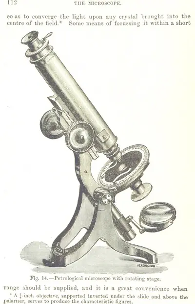 microscope from "[Aids in Practical Geology ... With ... illustrations.]". — تصویر رکورد یوروپیانا