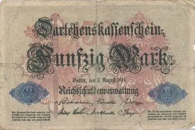 Zahlungsmittel / Darlehnskassenschein / Fünfzig Mark — تصویر رکورد یوروپیانا