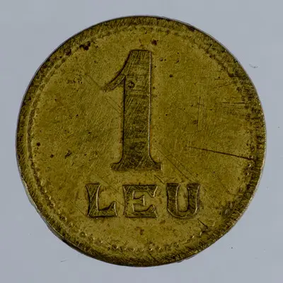 Tehnica: batere; Muchia: netedă; Aversul: Nominalul 1/LEU redat central pe două rânduri. Cerc perlat exterior.; Reversul: Legendă dispusă în centru pe trei rânduri. Cerc perlat exterior.; Legenda aver — تصویر رکورد یوروپیانا