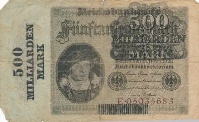 Zahlungsmittel / Reichsbanknote / 500 Milliarden Mark — تصویر رکورد یوروپیانا