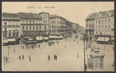 Ansichtskarte Straßenkreuzung mit Kiosk und Toilette, Moritzplatz — تصویر رکورد یوروپیانا