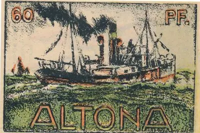 Zahlungsmittel / Gutschein des Magistrats Altona über
60 Pfennig — تصویر رکورد یوروپیانا