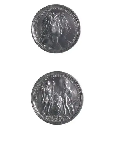 Medalie dedicată încoronării lui Carol VI și a Elisabetei Christina ca regi ai Boemiei — تصویر رکورد یوروپیانا