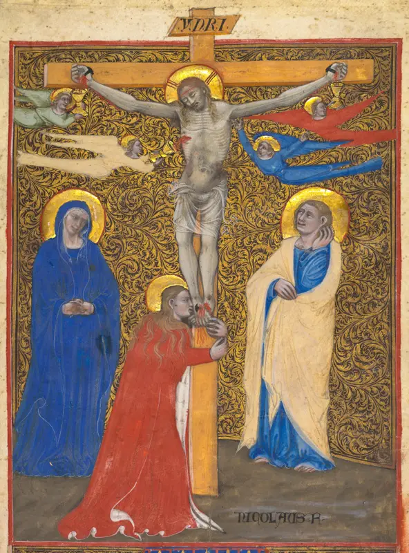Single Leaf from a Missal: The Crucifixion — تصویر رکورد موزهٔ هنر کلیولند (دسترسی آزاد)