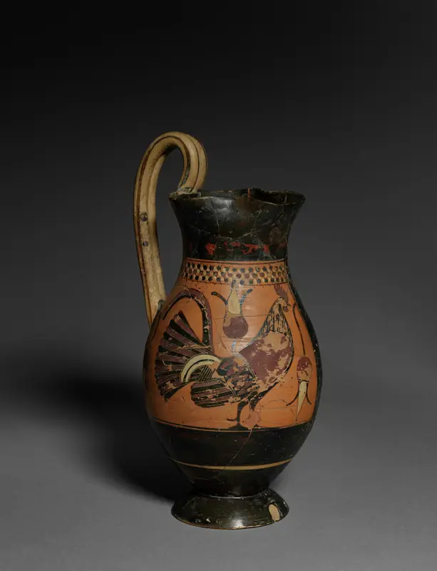 Black-Figure Olpe (Wine Jug): Rooster — تصویر رکورد موزهٔ هنر کلیولند (دسترسی آزاد)