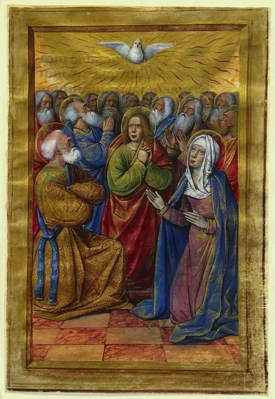 Miniature from a Book of Hours: The Pentecost — تصویر رکورد موزهٔ هنر کلیولند (دسترسی آزاد)