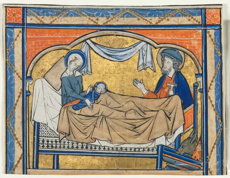 Miniature Excised from a Psalter: The Nativity — تصویر رکورد موزهٔ هنر کلیولند (دسترسی آزاد)