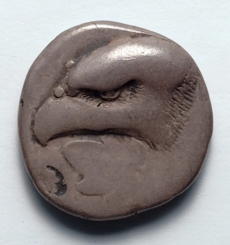 Stater: Head of Eagle, Ivy Leaf (obverse) — تصویر رکورد موزهٔ هنر کلیولند (دسترسی آزاد)