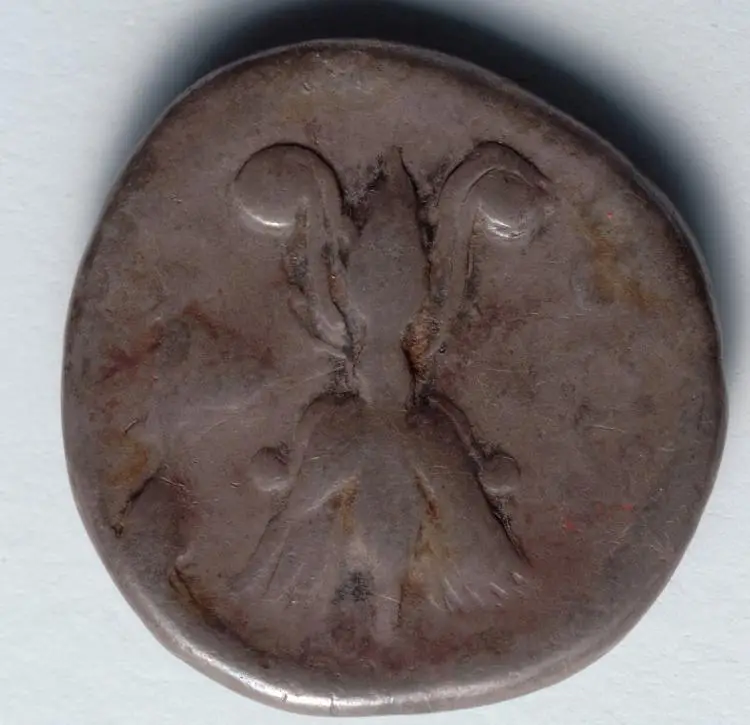 Stater: Thunderbolt with Wings and Volutes (reverse) — تصویر رکورد موزهٔ هنر کلیولند (دسترسی آزاد)
