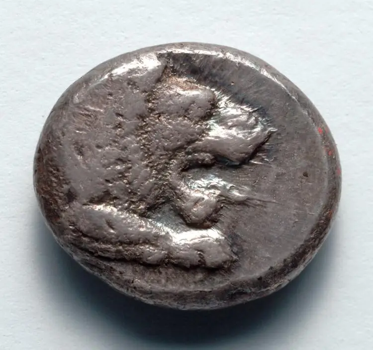Drachm: Forepart of Lion, r. (obverse) — تصویر رکورد موزهٔ هنر کلیولند (دسترسی آزاد)