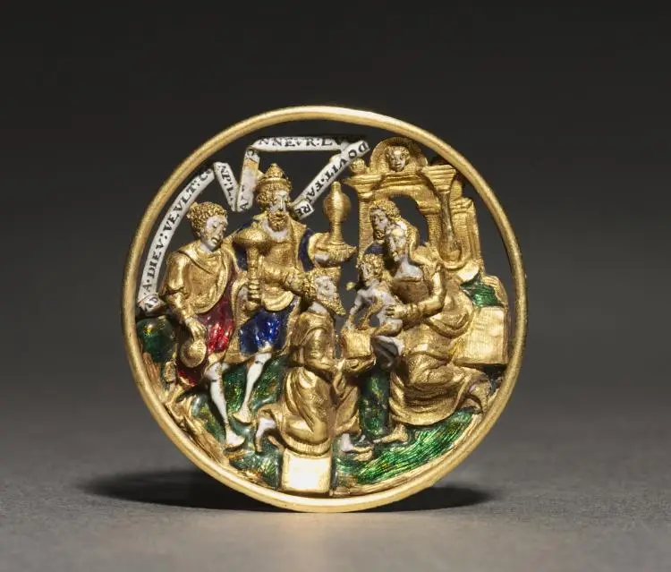 Hat Jewel Depicting the Adoration of the Magi — تصویر رکورد موزهٔ هنر کلیولند (دسترسی آزاد)