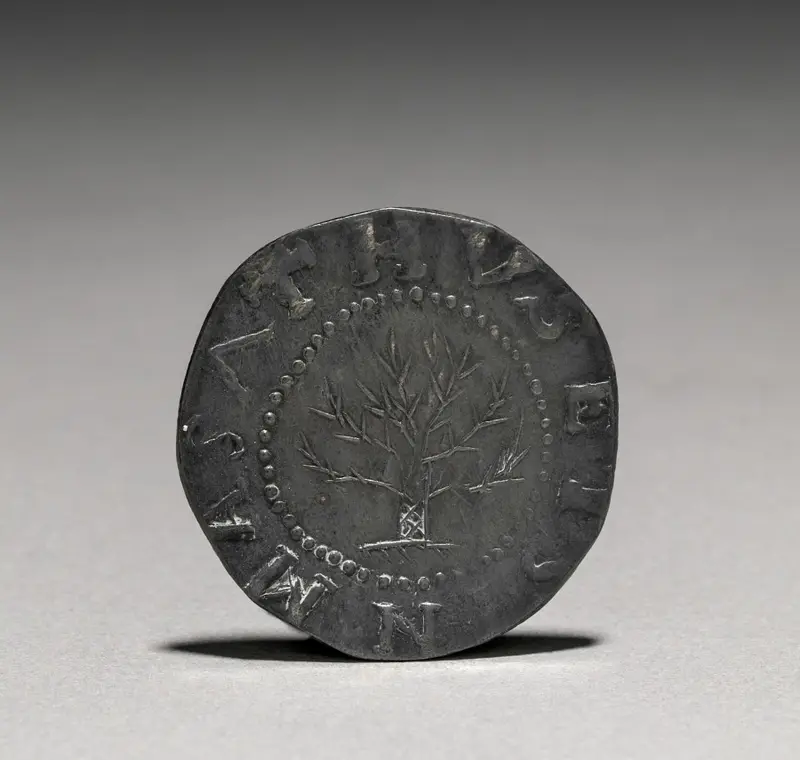 Oak Tree Shilling (obverse) — تصویر رکورد موزهٔ هنر کلیولند (دسترسی آزاد)