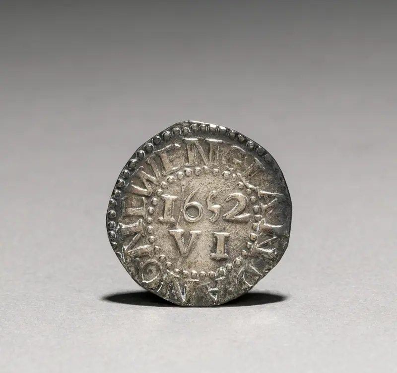 Pine Tree Sixpence (reverse) — تصویر رکورد موزهٔ هنر کلیولند (دسترسی آزاد)