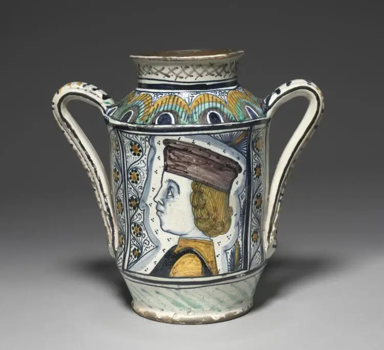 Pharmacy Jar (Albarello) — تصویر رکورد موزهٔ هنر کلیولند (دسترسی آزاد)