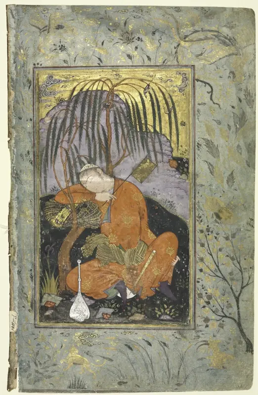 Sleeping Youth (verso), Illustration from a Single Page Manuscript — تصویر رکورد موزهٔ هنر کلیولند (دسترسی آزاد)