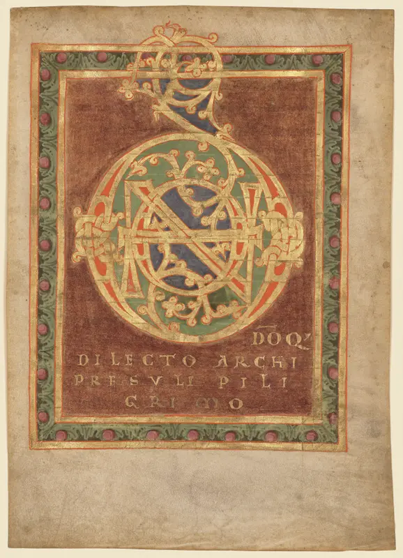 Title Page of Abbot Berno's "Tonarius:"  Initial D[omino] — تصویر رکورد موزهٔ هنر کلیولند (دسترسی آزاد)