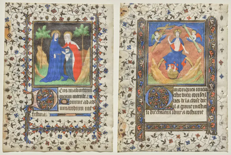 Leaves from a Book of Hours: The Visitation and Christ in Judgment — تصویر رکورد موزهٔ هنر کلیولند (دسترسی آزاد)